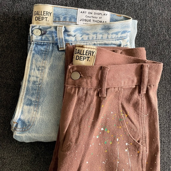 BROWN GALLERY DEPT CARPENTER FLARE SIZE S & GALLERY DEPT 90210 LA 